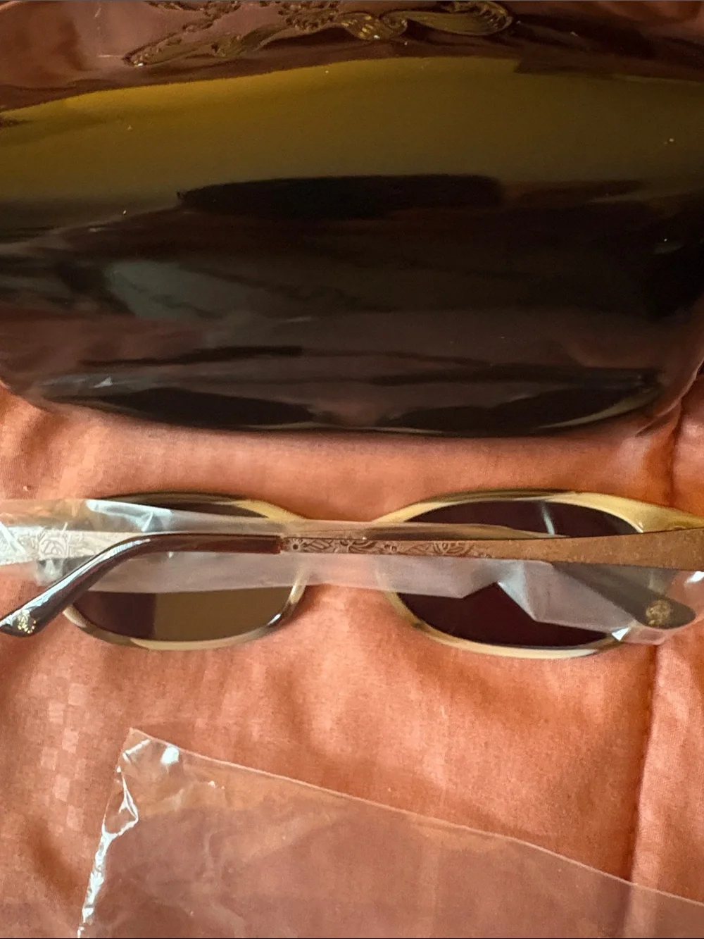 Anna Sui Black and Brown Women's Sunglasses with Black Case